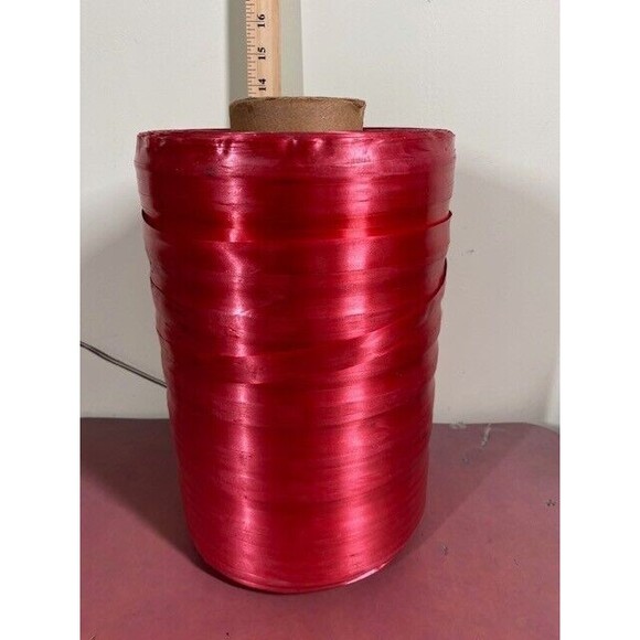 Large Spool Red Satin Decorative Craft Ribbon 3/4" Wide 13 1/2" x 7.5" 12.14 lbs - Picture 2 of 9